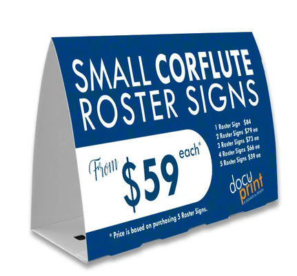 Waterdicht Corflute PP Rooster Sign Op maat gemaakte gegolfde plastic bord