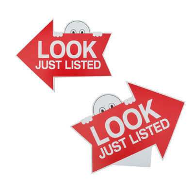 PP Yard Card Gekromd Plastic Yard Sign Recyclebaar Opvouwbaar Op maat